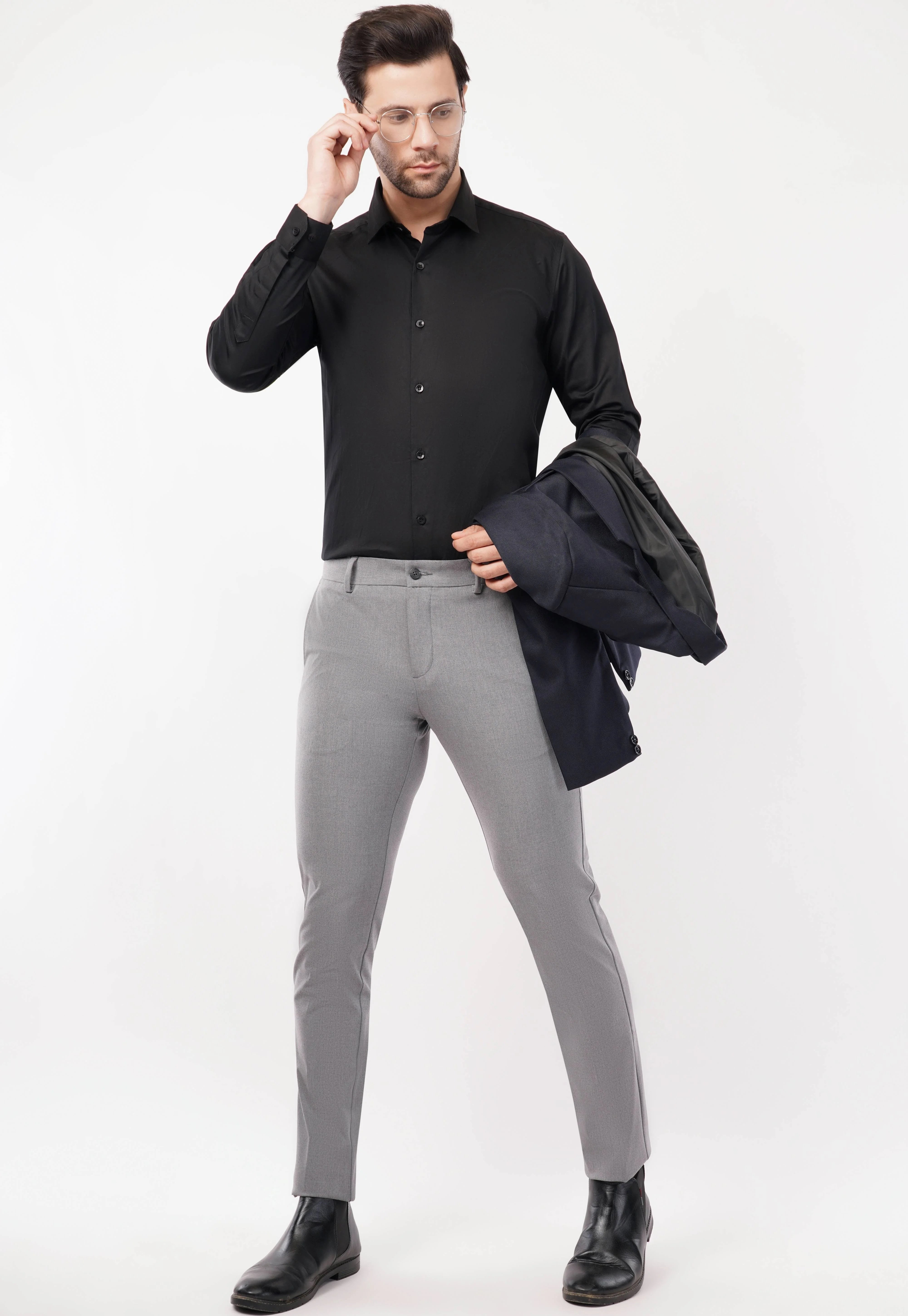 Midnight Black Full Sleeve Formal Shirt